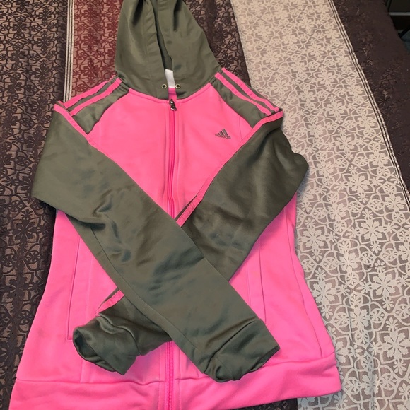 pink and green adidas outfit